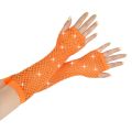 Hot Sale Fingerless Fishnet Gloves Highly Elastic Arm Sleeve Punk Goth Ladies Disco Rhinestone Performance Gloves Unisex.