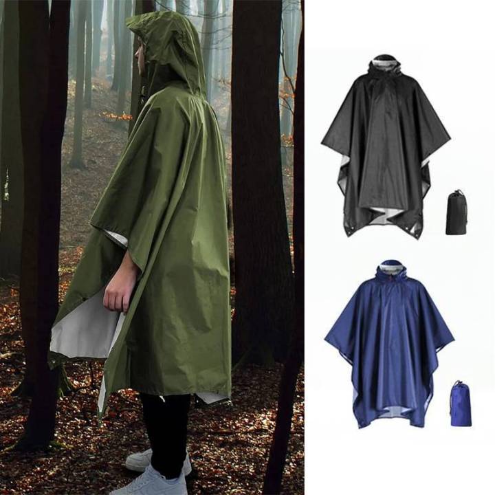 Heavy Duty Rain Poncho For Backpacking Waterproof Lightweight Adult Emergency Camping Universal Raincoat For Men And Women
