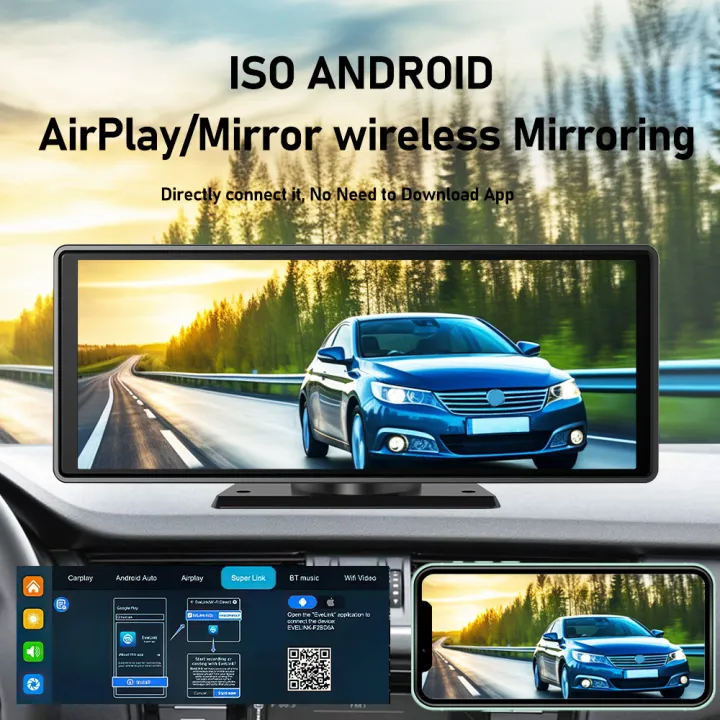 Universal%2010.26"%20Car%20Intelligent%204K%20360%C2%B0%20Rotatio%20Car%20DVR%20Dash%20Cam%20Wireless%20CarPlay%20&%20Android%20Auto%20Bluetooth%20WIFI%20Rear%20Reversing%20-%20Image%206