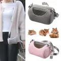 Pet Cage Cross Body Accessories Cylinder Design Soft Practical House Travel Portable Squirrel Visible Mesh Hamster Carrier Bag. 