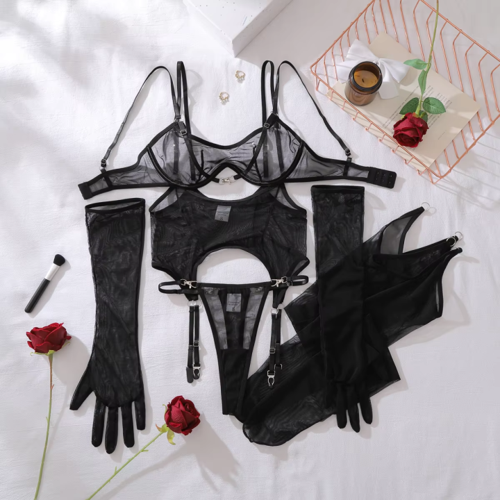 MUZISKAT%202025%20Cross%20border%20Mesh%20Comfortable%20Breathable%20Belt%20with%20Stocking%20Body%20Shaping%20Ultra%20Thin%20%20Split%20Five%20Piece%20Set%20-%20Image%207
