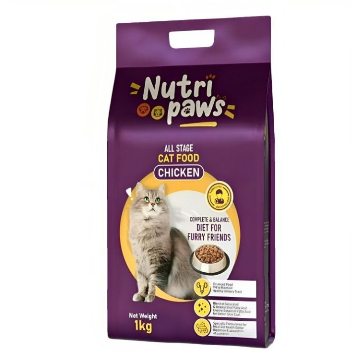 Nutripaws Cat Food 1 KG Pack of 1, 2, 4, 6, 12 | Dry Cat Food for Cats of all Breeds, Natural, Original, Organic, feed, nutri, diet for pet, pets | local best feeds paws nutri paws top paw nutri paws nutripaw food for adult cats and kittens of all ages