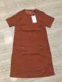 Zara Mini Dress, Matching Quality to the Original, Beautiful Soft Fabric, Straight Collar, Brick Red, Black.. 
