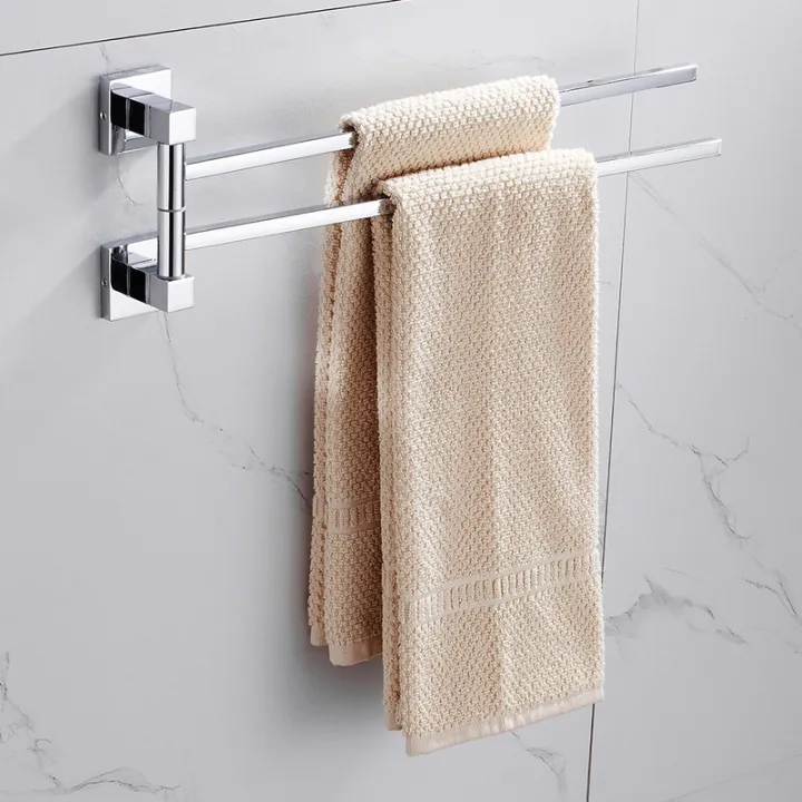 2/4%20Swivel%20Towel%20Bars%20Hanger%20Stainless%20Steel%20Rotatable%20Bathrobe%20Towel%20Rack%20Holder%20Wall%20Mounted%20Bathroom%20Hardware%20-%20Image%202