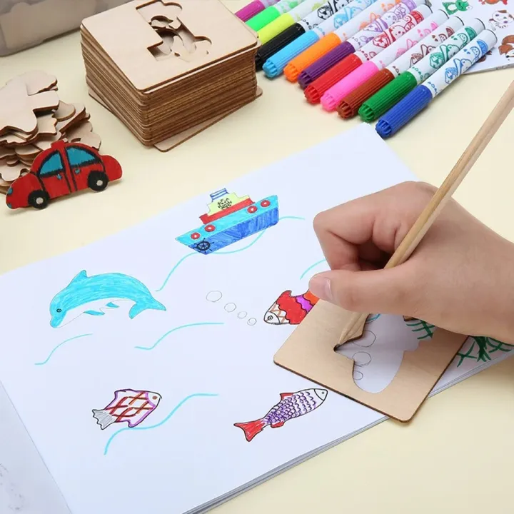 Montessori%20Kids%20Toys%20Drawing%20Toys%20Wooden%20DIY%20Painting%20Template%20Stencils%20Learning%20Educational%20Toys%20for%20Children%20Gift%2020pcs%20-%20Image%204