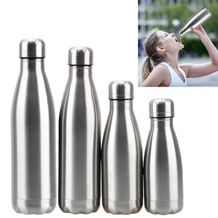 Water Cola Bottle Stainless Steel 350ML 500ML 750ML 1000ML Single Wall Water Bottle Outdoor Travel Sports Drink Bottles