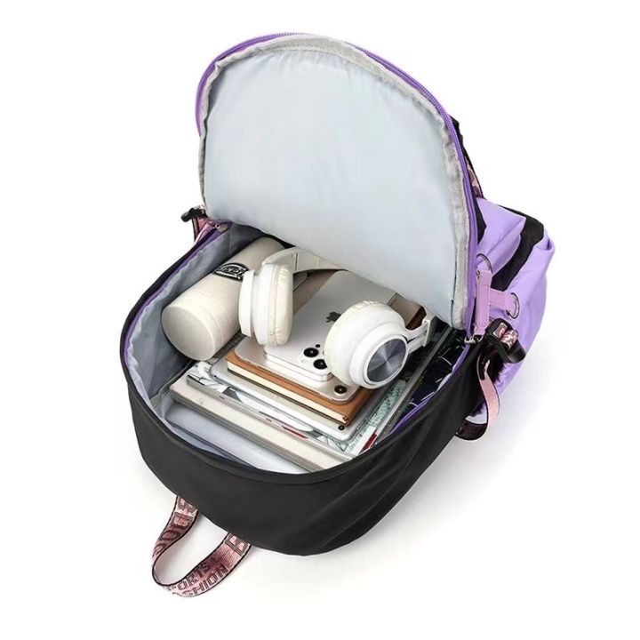 Teenagers%20Cute%20Schoolbag%20Shoulder%20Backpack%20Nylon%20Fabric%20Girls,%20Large%20Capacity%20Splash-Proof%20-%20Image%205