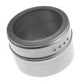 New Magnetic Spice Jar Set Stainless Steel Spice Tins Spice Storage Container Pepper Seasoning Sprays Tools with Spice Label. 