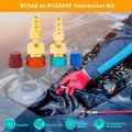 R1234YF to R134A Quick Connector Adapter, Splice Connector Hose Adapter for AC Charging of Automotive Air Conditioner. 