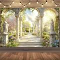 1 piece of "Romantic classic arch background fabric, creating a European garden oasis, party banner, multiple sizes.. 