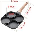 Multi Egg Frying Pan, 4 Round Holes Aluminum Egg Cooking Frying Pan, Breakfast Skillet Cooker with Non-Stick Coating & Bakelite Handle for Pancakes And Steaks. 