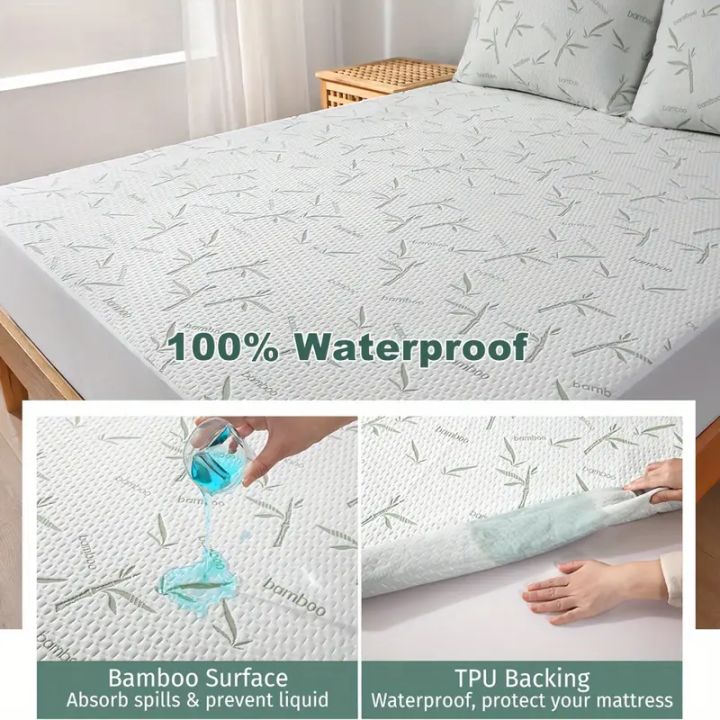 1pc%20Bamboo%20Mattress%20Protector,%20Breathable%20and%20Cooling%20Mattress%20Cover,%203D%20Air%20Fabric%20Fitted%20Bed%20Sheet%2090/140/160cm%20size%20-%20Image%203