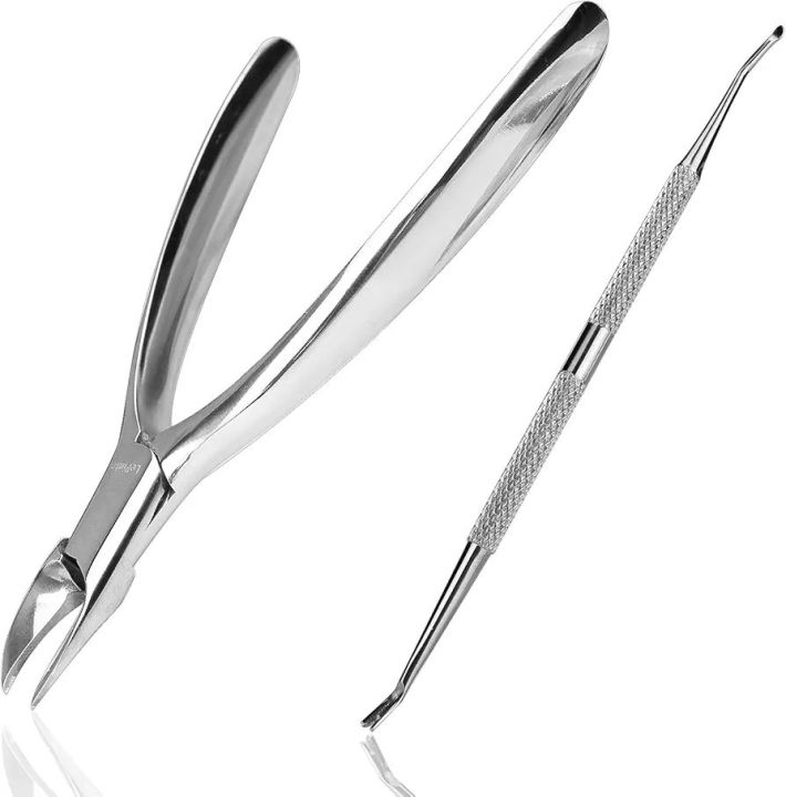 Cuticle Nipper Set, Nail Care Cuticle Cutter Trimmer and Cuticle Pusher with Non-slip Protective Coating Handle Stainless Steel Cuticle Cutter Clipper Durable Cuticle Nipper and Remover