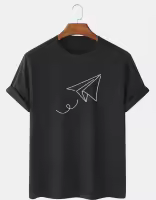 Paper Plane of Liberty Print Crew Neck Short Sleeve T-Shirts