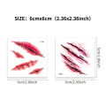 20 Sheets 3D Realistic Scar Tattoos - Waterproof Fake Bloody Wound Stickers for Halloween Cosplay Face & Body Makeup Adults​​. 