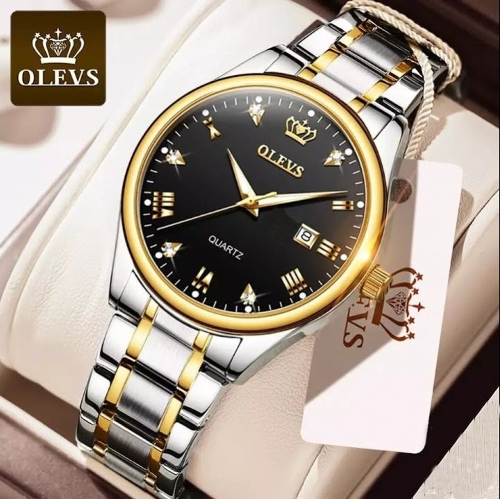 O'levs 5661 Golden Stainless Steel Analog Wrist Watch for Men