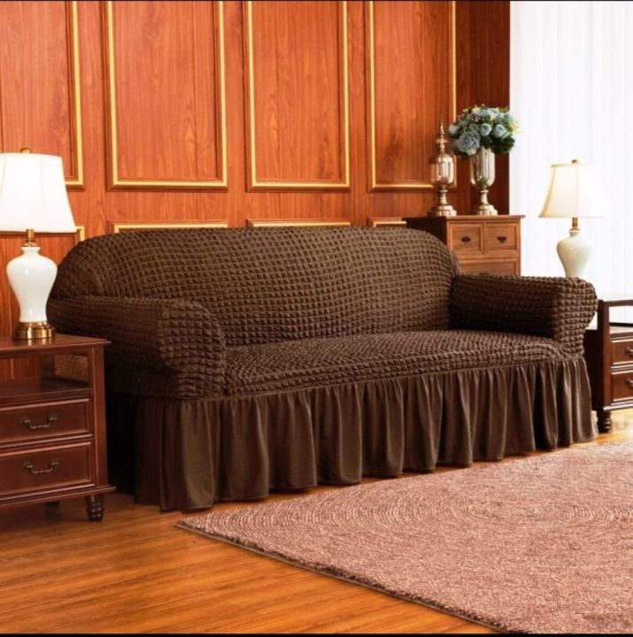 Soft Elastic 7 seater Bubble Cloth Universal Sofa Cover Breathable Thick Slipcover Protector