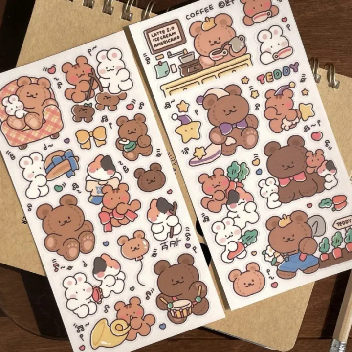 Cute%20Cartoon%20Graffiti%20Teddy%20Bear%20Rabbit%20Stickers%20Korea%20Handbook%20Diary%20Notebook%20Planner%20Scrapbook%20Diy%20Decorative%20Stickers%20-%20Image%204