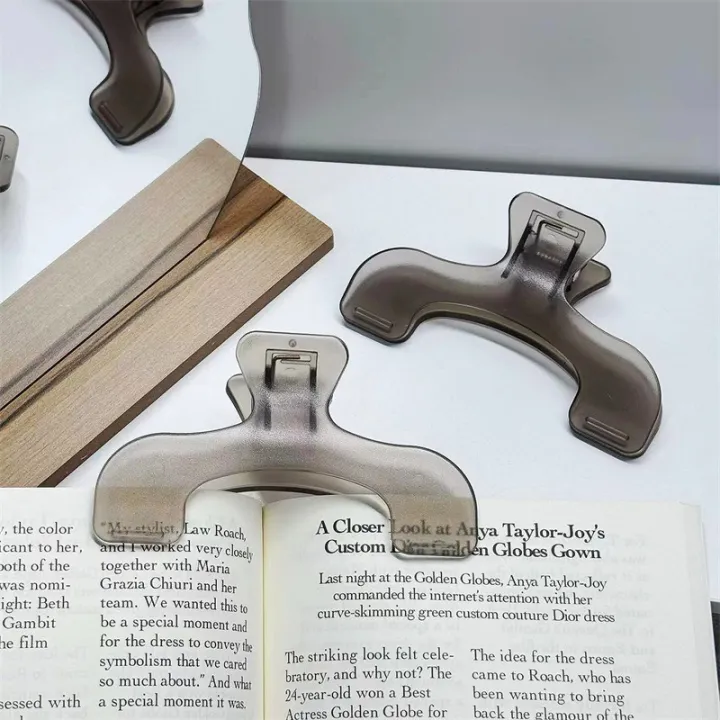 New Transparent Plastic Large Book Clip Simple Reading Aid Fixed Book ...