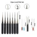 Stainless Steel Lock Pick Set, Locksmith Tools with Broken Key Extractor Hooks, DIY Hand Tools for Key Removal & Lock Repair. 