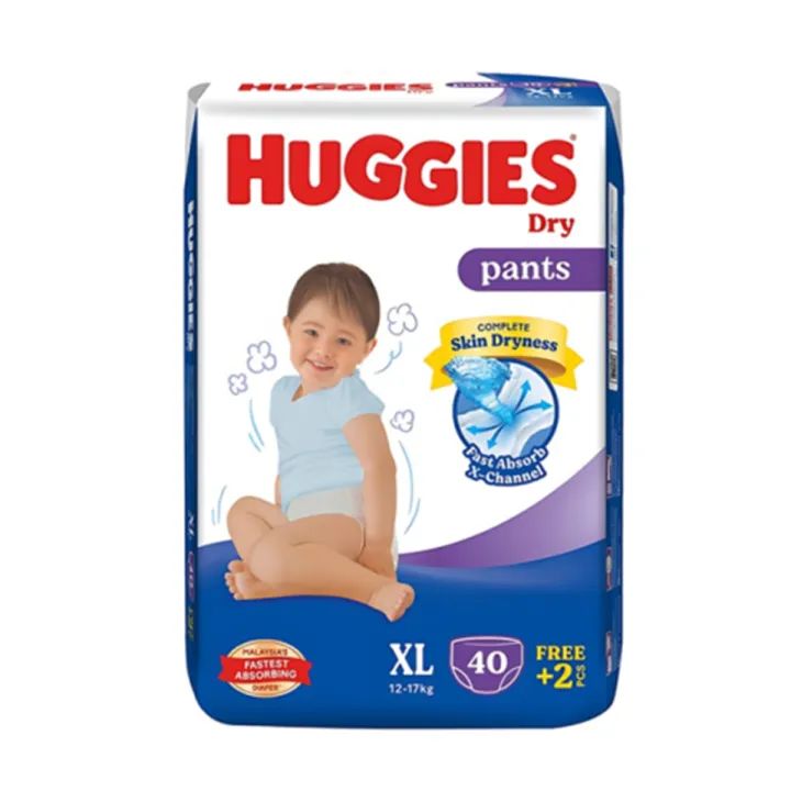 International Malaysian Product Huggies Diaper Dry Pants XL (12-17kg) XL(40+2) =42pcs