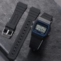 18mm Silicone Watch Strap for  W800H Soft Watchband Black  Bracelet for SGW400 F91W F84 F105/108/A158/168 AE1200/1300. 