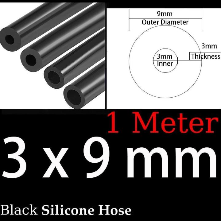 Automotive Blue Red Black Vacuum Silicone Hose 1m Universal 3x9mm Inner Diameter 3mm Thickness 3mm