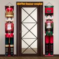 1 Pair Giant Nutcracker Flag Banner Red Green Christmas Door Hanging Durable Polyester Outdoor Holiday Decor Easy Install Banner. 
