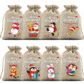 2025 Christmas Burlap Drawstring Candy Bag Santa Gift Bag Christmas Decoration for Present Bag Halloween Christmas New Year.