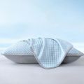 Summer Cooling Ice Silk Pillowcase with Cool Beads Solid Color Washable Breathable Pillow Cover for Home Bedroom.