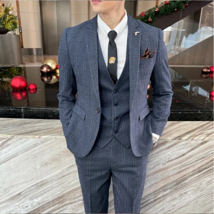 British%20Korean%20Style%20High%20Quality%20Modified%20Plaid%20Three-Piece%20Suit%20for%20Men%20-%20Stylish%20Business%20Casual%20Suit%20Vest%20And%20Trousers%20Set%20-%20Image%203