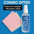 ultimate eyeglasses CARE pack. package 1: Lens cleaner + Microfiber cloths package 2: Lens cleaner + Hard box + Microfiber cloths.