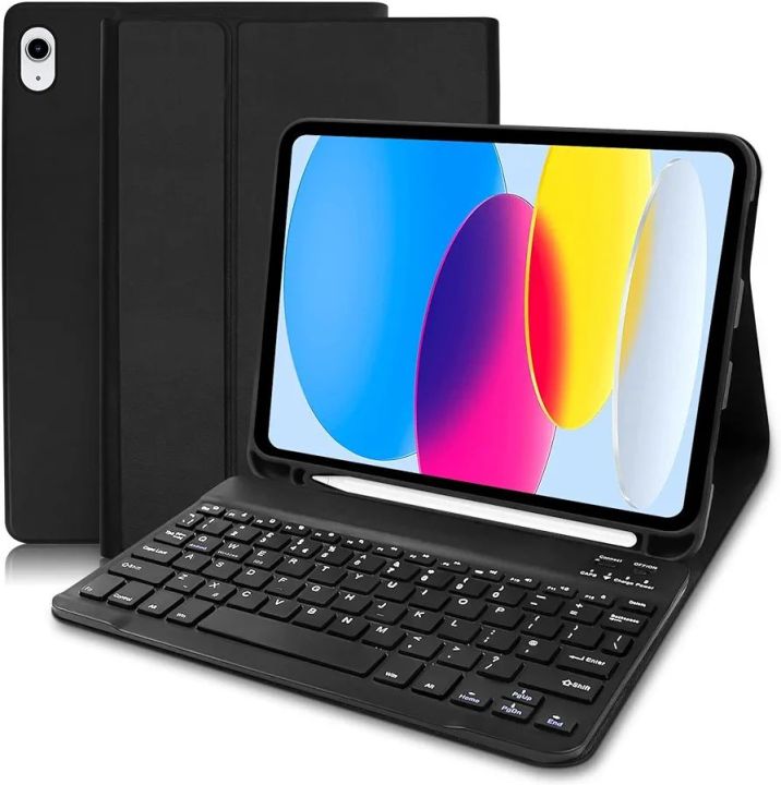 Keyboard Case for iPad 10th Generation 10.9 (2022), Wireless Removable iPad 10th Gen Keyboard with Protective Case, iPad Case with Keyboard for iPad 10th Generation 10 Inches, Black