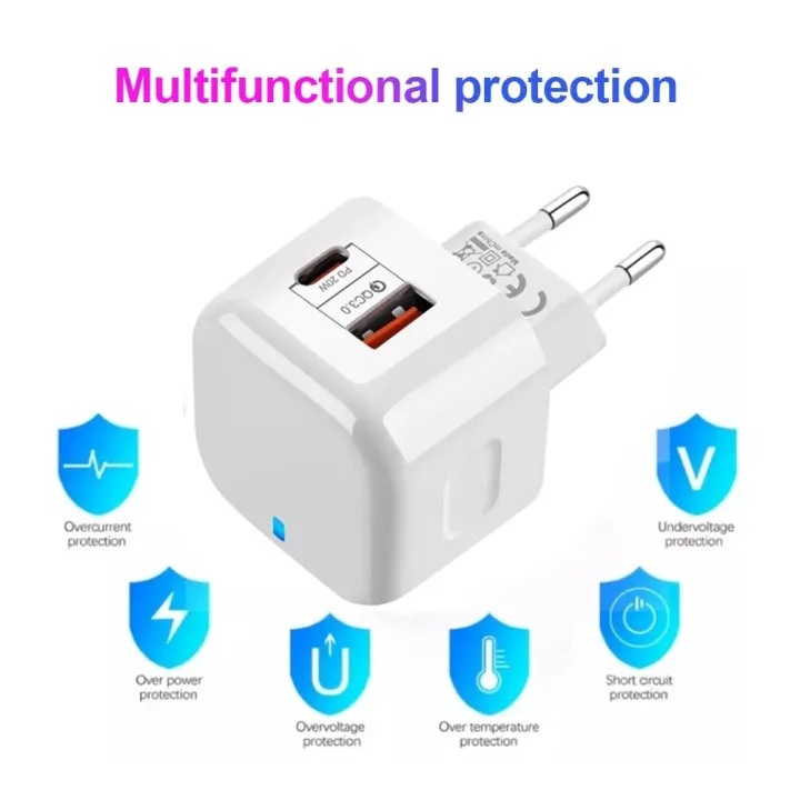 Suitable%20for%20Apple%20Mobile%20Phone%20PD%20Fast%20Charge%20Android%20European%20Standard%20Charging%20Head%2020W%20Dual-Port%20USB%20+%20Type-C%20Charging%20Port%20-%20Image%204