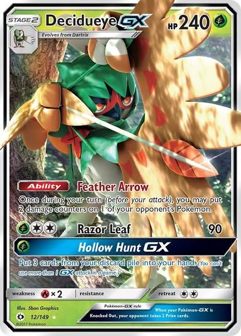 Pokemem Decidueye GX SM37 Decidueye GX Premium Collection Box Jumbo Promo