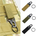 2pcs Tactical Hanging Buckle Molle Nylon Webbing Carabiner Belt Triangle Keychain for Outdoor Climbing Camping Tool Accessory. 