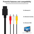 1.8m AV Cable Composite Video Cord 6 Feet Line Compatible with 64/N64/GameCube/SNES TV Game Console Accessories.