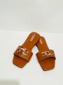 Ladies and Girls Daily Usable Fashionable Flat Shoes | Slim and Gorgeous Design Chain Style Womens Sandals | Girls Slips On Chain Sandals  | Chain Slipper. 