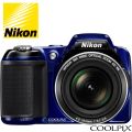 Nikon COOLPIX L810 16.1 MP Digital Camera with 26x Zoom NIKKOR ED Glass Lens and 3-inch LCD (Blue) (Renewed). 
