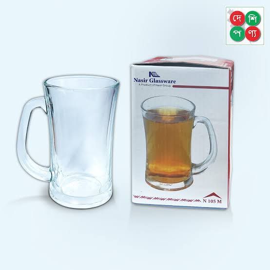 Nasir Glass Drinking Mug (N-105) 480ml (5 inch long, 3 inch Round)