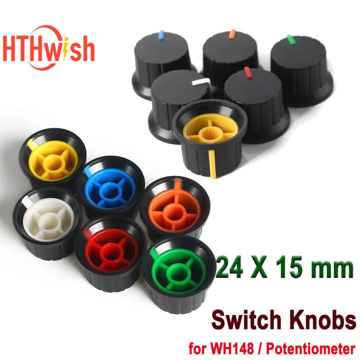 5/10 Pcs  plastic Potentiometer Volume Switch Knobs 24 x 15mm Rotary Encoder  Amplifier Control Volume Button Knob For WH148