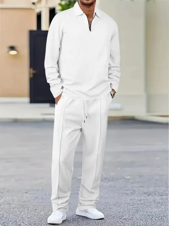 New%20Spring%20And%20Autumn%20Fashion%20Men's%20Solid%20Color%20Waffle%20Leisure%20Suit,%20Lapel%20Multi-Functional%20Loose%20Sportswear%20Men's%20Leisure%20Suit%20-%20Image%202