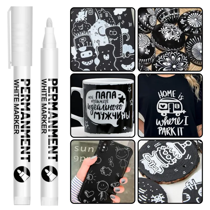 White%20Paint%20Pen%20for%20Rock%20Painting,Stone,Ceramic,Glass,Wood,Tire,Fabric,Metal,Canvas.%20Set%20of%203/6%20Acrylic%20Paint%20White%20Marker%20-%20Image%206