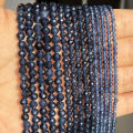 2 3 4mm Natural Faceted Blue Sapphire Stones Loose Spacer Beads for Jewelry Making DIY Bracelet Earrings Accessories 15''Inch. 
