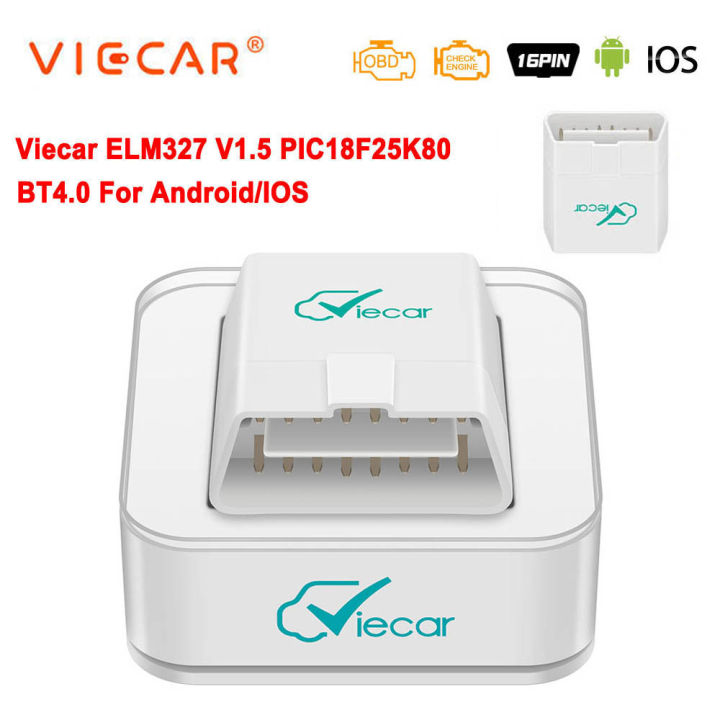 Viecar ELM327 V1.5 Bluetooth 4.0 OBD 2 OBD2 PIC18F25K80 ELM 327 V1 5 OBDII Car Diagnostic Scanner ODB2 Auto Tool Code Reader