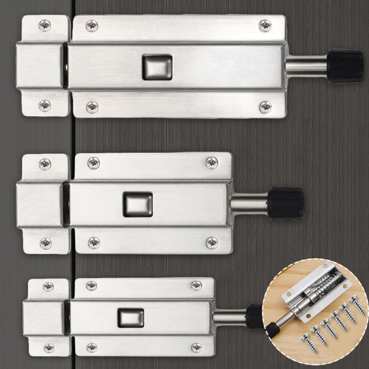 S/M/L Automatic Spring Latch Sliding Lock Bolt Stainless Steel Self ...