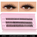 GROINNEYA Lash Clusters Cat Lashes Winged End Eye Elongated Eyelashes Eyelash Clusters Kit DIY at Home Eyelash Extensions.