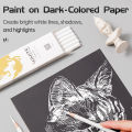 12pcs Marie's White Charcoal Pencils Set,Sketch Highlight Pencils,for Sketching,Shading,Blending,Supplies for Beginners,Artists. 
