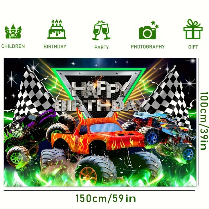 Truck%20Themed%20Backdrop%20Photography%20Monster%20Happy%20Birthday%20Party%20Supplies%20Jam%20Burning%20Flame%20Car%20Grave%20Digger%20Boys%20Kids%20Background%20-%20Image%203