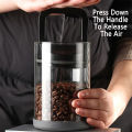 Coffee Beans Vacuum Sealed Tanks Kitchen Food Storage Clear Glass Container Tea Moisture-proof Canister Home Fresh Keeping Cans. 